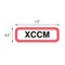 Nevs Position Labels - XCCM 1/2" x 1-1/2" White w/Red & Black XP-776 - alternate 2